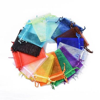 200 Organza Gift Bags, mixed colors, 12x10cm, bag0102