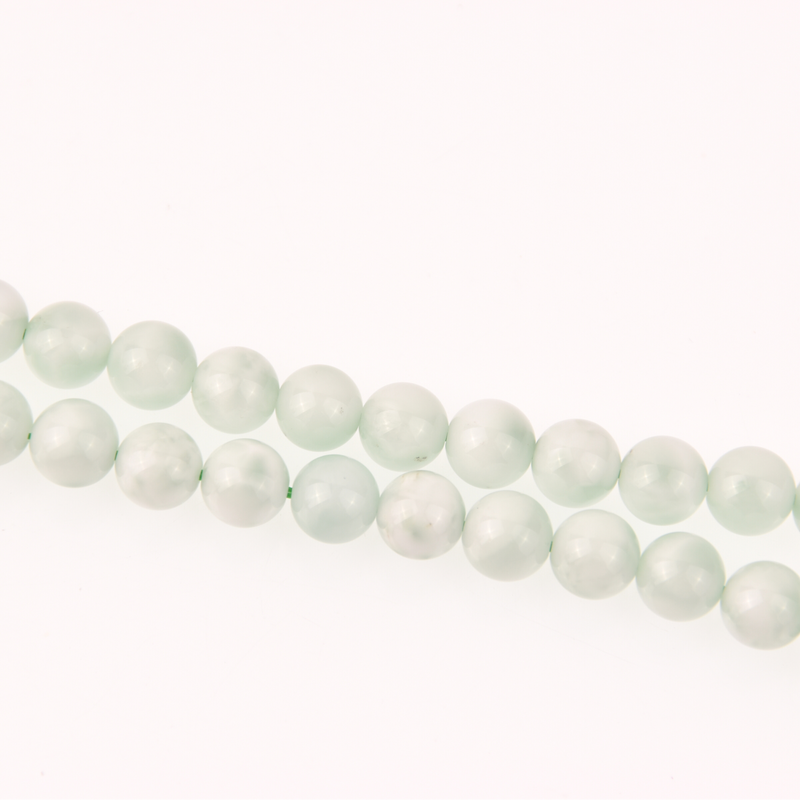 Green Angelite, 8mm Smooth Round Gemstone Beads, Pastel Green full strand, gem0839