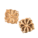 Paisley Seed Bead Connector Charms, Apokrousi Pendant Settings Rose Gold, Silver, Bronze - 1 piece