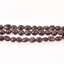 Dark Red Garnet Oval Pebble Half Strand, 8-10mm Gemstone Beads, 8" long gem0828