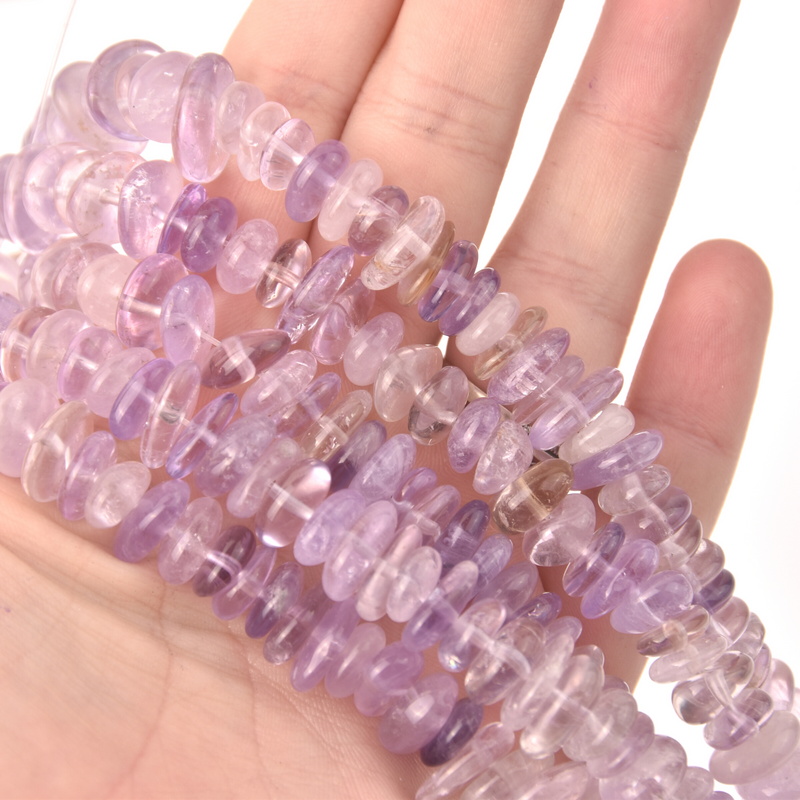 Purple Ametrine Half Strand, Large Chip Purple Gemstone Beads approx 12x8mm, 8" long gem0818
