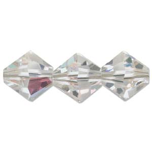 4mm Bicone Crystal Beads, Crystal AB, Preciosa x31 beads, cry0222