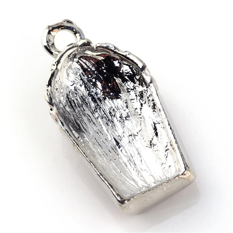 5 Popcorn Charms, Silver Metal with Enamel, 23x13mm, chs3408