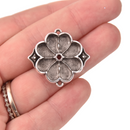 Paisley Seed Bead Connector Charms, Apokrousi Pendant Settings Rose Gold, Silver, Bronze - 1 piece