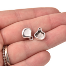 Ginko Seed Bead Charms, Vlichada Pendant Settings Rose Gold, Silver, Bronze - 1 pair