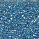 Size 6/0 Miyuki Round Seed Beads, Silver Lined Aqua Blue AB 6-91018, bsd0764