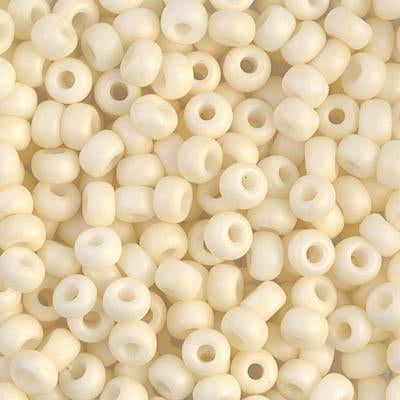 Size 6/0 Miyuki Round Seed Beads, Matte Opaque Cream 6-92021, 20 grams, bsd0243