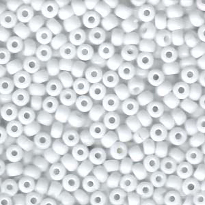 Size 6/0 Miyuki Round Seed Beads, Opaque White 6-9402, 20 grams, bsd0469