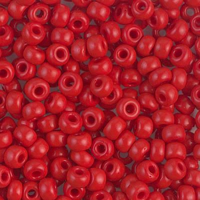 Size 6/0 Miyuki Round Seed Beads, Opaque Red 6-9408, 20 grams, bsd0242