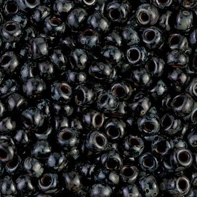 Size 6/0 Miyuki Round Seed Beads, Picasso Smoky Black Matte 6-94511, 20 grams, bsd0246