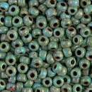 Size 6/0 Miyuki Round Seed Beads, Picasso Seafoam Green Matte 6-94514, 20 grams, bsd0247