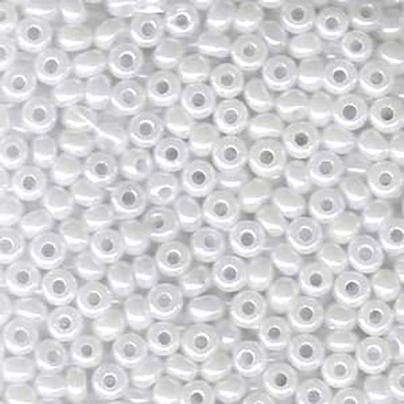 Size 6/0 Miyuki Round Seed Beads, White Ceylon 6-9528, 20 grams, bsd0468