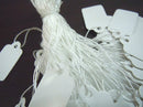 500 White Jewelry Tags, Price Tags, Paper Cardstock with White Cotton String, 7/8" x 1/2", bag0094