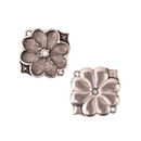 Paisley Seed Bead Connector Charms, Apokrousi Pendant Settings Rose Gold, Silver, Bronze - 1 piece