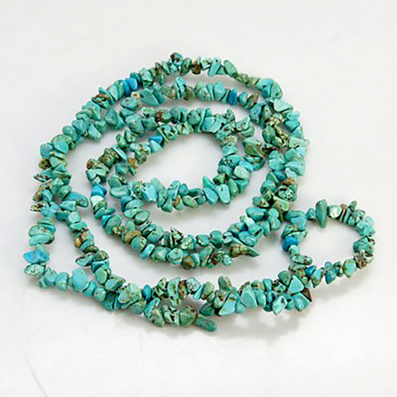 5mm to 12mm TURQUOISE BLUE Howlite Chips, 34" double strand how0533