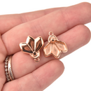 Kite Seed Bead Charms, Dentro Pendant Settings Rose Gold, Silver, Bronze - 1 pair