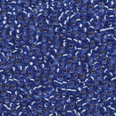 8/0 Miyuki Seed Beads, Silver Dark Cornflower Blue, 22 Grams, 8-92431, bsd0878