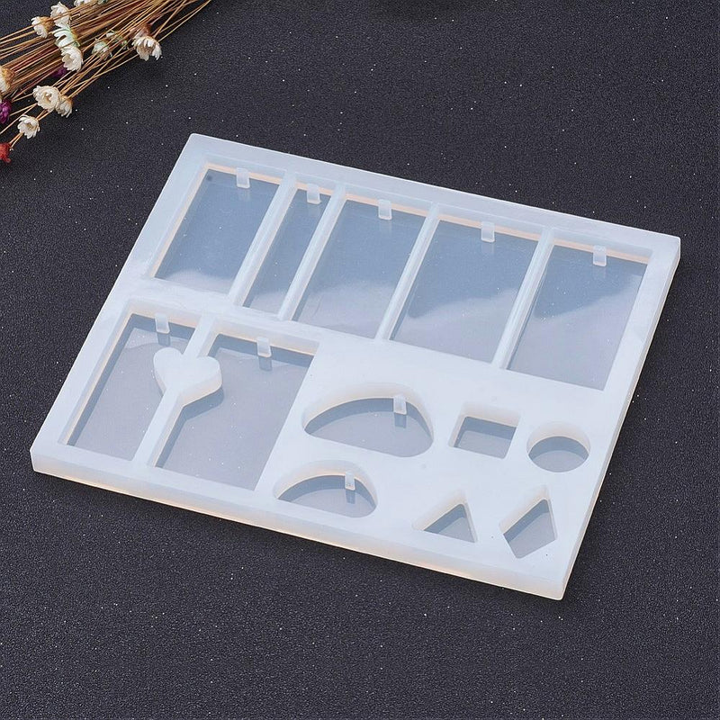 RESIN Mold, Silicone Mold to make Charms & Pendants, reusable, mold makes 13 different shapes and sizes, tol0877