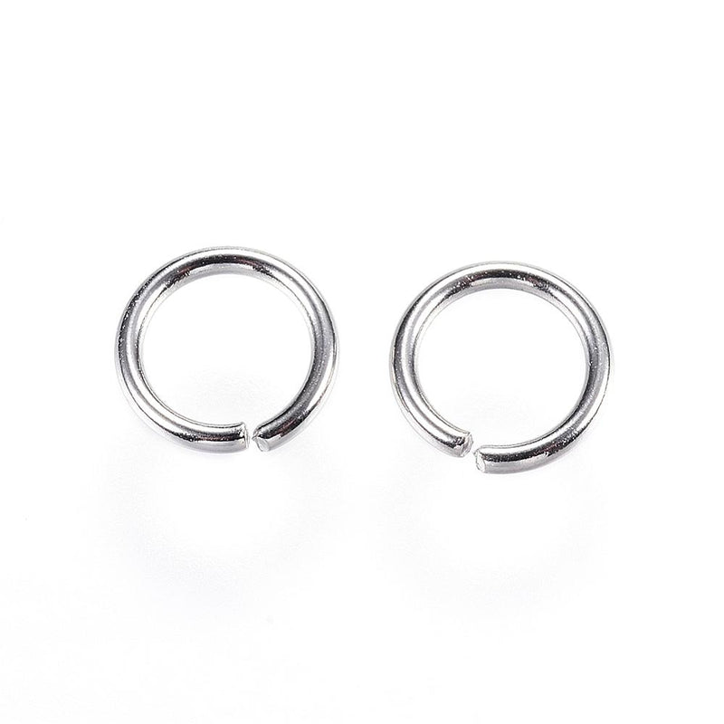 50 Stainless Steel Open Jump Rings, 10mm OD, 7.2mm ID, 15ga, 1.4mm wire, 15 gauge, jum0197
