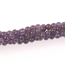 Purple Amethyst Half Strand, 6mm Polished Round Gemstone Beads, 8" long gem0819