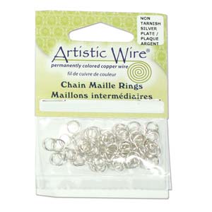 5mm Artistic Wire Jump Rings Silver 18ga, 3.18mm ID, 80pcs, jum0233