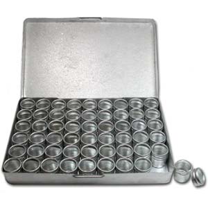 Aluminum Seed Bead Storage Box, 54 Round Bead Jars and Silver Box with Lid, tol0941