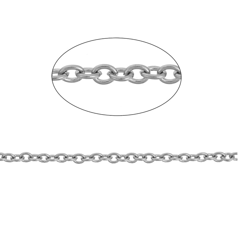 10 Stainless Steel CABLE LINK CHAIN Necklaces with Lobster Claw Clasp, oval links are 3x2.5mm, 23" long, fch0495a