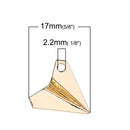 5 Gold ORIGAMI PAPER AIRPLANE Glider Charms, Bright Gold Plated Pendants, 17mm, chg0478