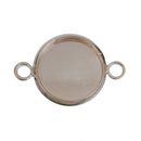 10 Rose Gold Round Circle CABOCHON SETTING Bezel Frame Charm Connector Link, Tray fits 12mm cabs, cho0159
