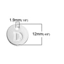 26 Silver Letter Alphabet Charms, 1 of Each Letter, Silver Plated Monogram, double sided round disc charms, dot charms, 12mm, (1/2") chs3304