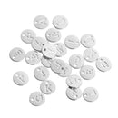 26 Silver Letter Alphabet Charms, 1 of Each Letter, Silver Plated Monogram, double sided round disc charms, dot charms, 12mm, (1/2") chs3304