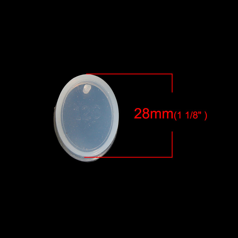 2 RESIN Oval PENDANT MOLDS, Silicone Mold to make oval 25x18mm charm pendants, reusable, tol0781