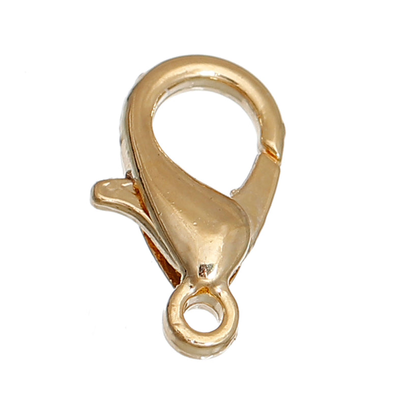 10 gold plated lobster clasps, 14K gold, 12mm x 7mm, fcl0255