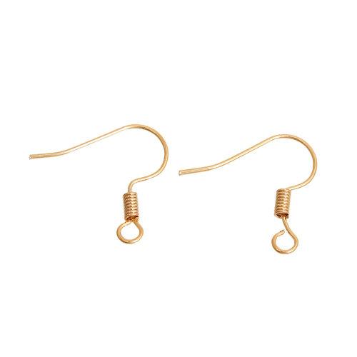 20 Bright 14k GOLD PLATED Metal Fish Hook Earrings Ear Wires (10 pairs) fin1050