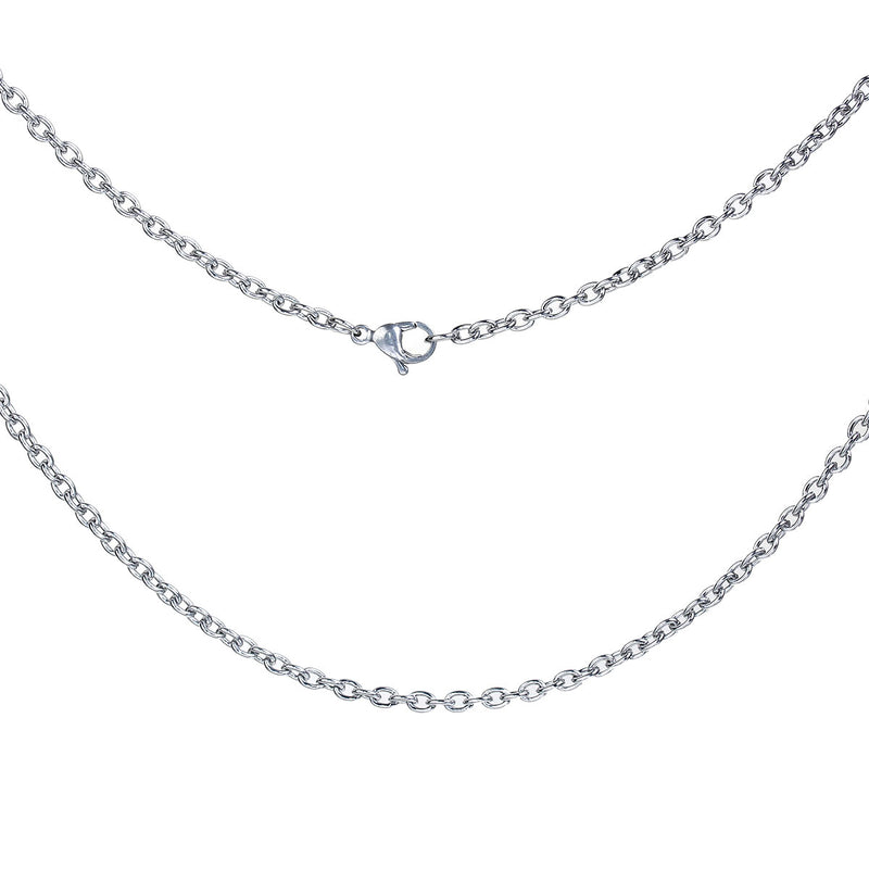 5 Stainless Steel CABLE LINK CHAIN Necklaces with Lobster Claw Clasp, oval links are 4x3mm, 23" long, fch0536a