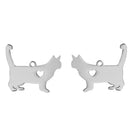 2 Stainless Steel CAT Charm Pendants, Design Metal Stamping Blanks 29x25mm, 15 gauge, chs2732