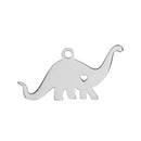 2 Stainless Steel DINOSAUR Charm Pendants, Design Metal Stamping Blanks 31x16mm, 15 gauge, chs2721