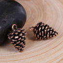 10 PINE CONE Copper Charm Pendants, Pinecones, Evergreen Pine Tree, 20x12mm, chc0072