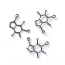 5 CAFFEINE Molecule Chemistry Charms Gunmetal 27x23mm, chs8056