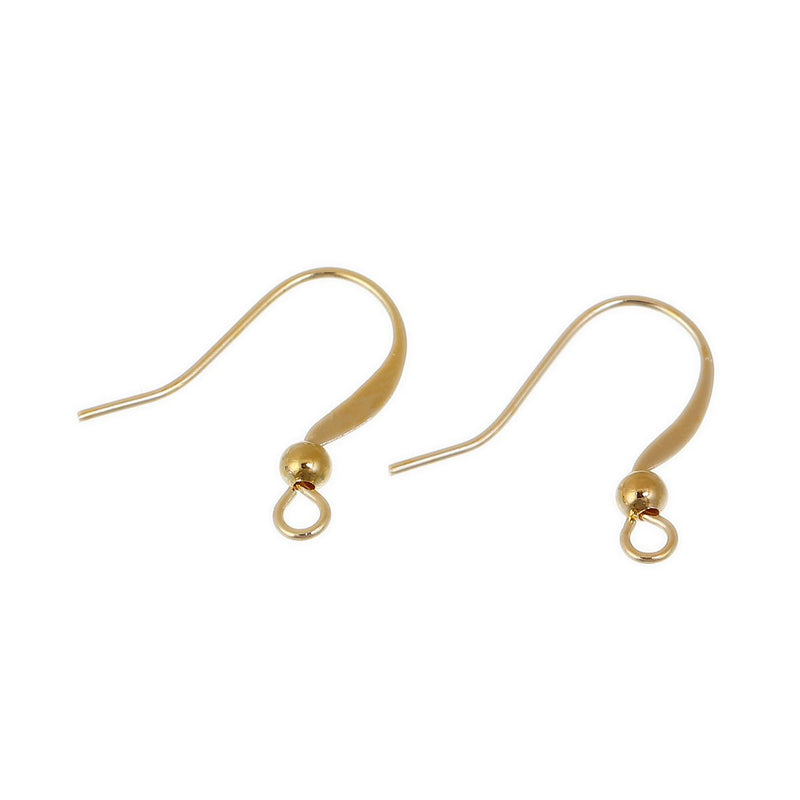Bulk 100 Bright Gold PLATED French Hook Earrings Ear Wires (50 pairs) fin0728b