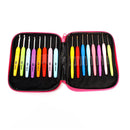 Set of 16 Crochet Hooks, with curvy ergonomic soft flex grips, sizes 1.0mm through 6.0mm, knt0142