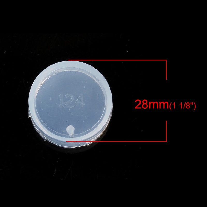 2 RESIN Circle PENDANT MOLDS, Silicone Mold to make round circle 25mm (1") charm pendants, reusable, tol0851