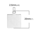 5 Silver Stainless Steel Square Stamping Blanks, Jewelry Tags, Pendants, 25x20mm, 16 gauge, msb0452