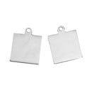 5 Silver Stainless Steel Square Stamping Blanks, Jewelry Tags, Pendants, 25x20mm, 16 gauge, msb0452