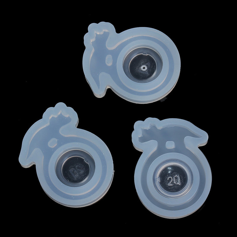 2 DINOSAUR RING Resin Molds, Silicone Mold to make finger ring or cabochons, reusable, tol0852