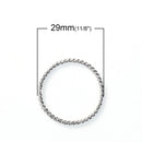 5 Circle Ring Charms, Silver Rope Charms, Silver Plated Metal OPEN Ring Charm Connector Links, 29mm, 1-1/8" diameter, chs3494