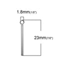 10 Stainless Steel Stick Charms, Skinny Silver Bar Charm Pendants, Square Bar Pendants, 23x3mm (7/8" long), chs3261