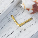 10 Chevron Metal Bar Connectors, Gold Metal, Hammered Metal, 25mm across, chs3278