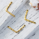 10 Chevron Metal Bar Connectors, Gold Metal, Hammered Metal, 25mm across, chs3278