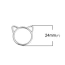 5 Silver Plated CAT Charms, Connector Link Charms, 24x23mm, chs3441